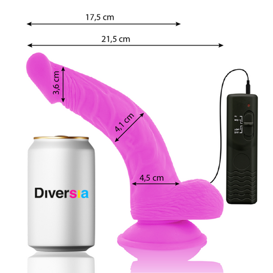 DIVERSIA - FLEXIBLE VIBRATING DILDO PURPLE 21.5 CM -O- 4.5 CM - 1