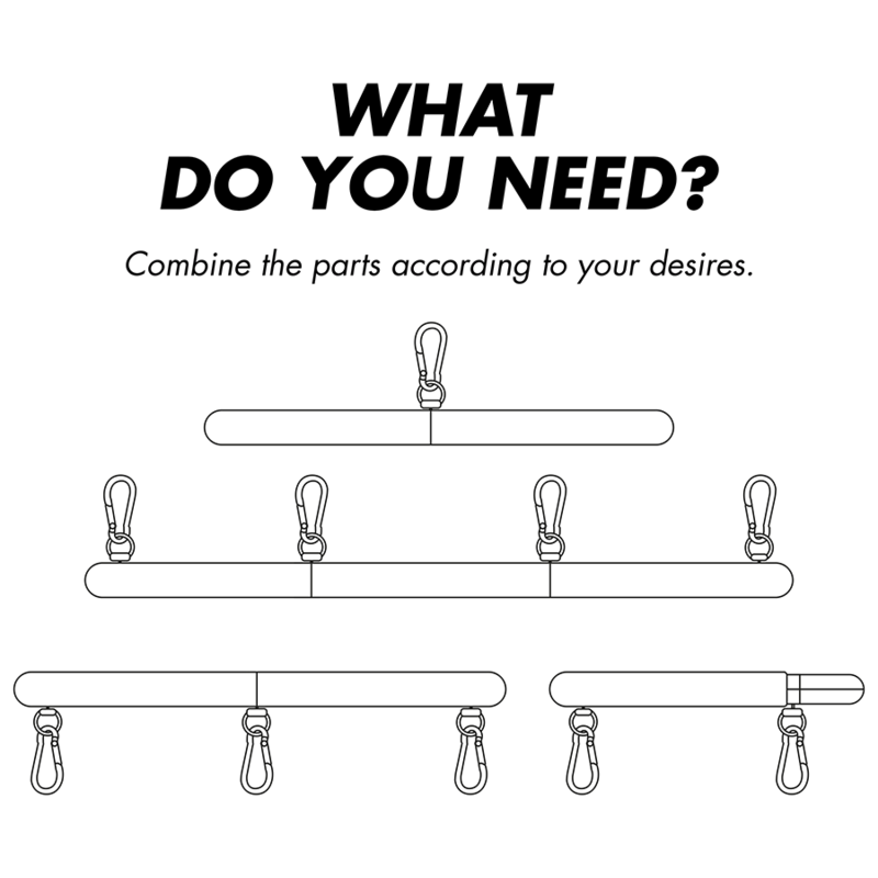 FETISH SUBMISSIVE BONDAGE - ADJUSTABLE SEPARATOR BAR 4 PIECES - 3