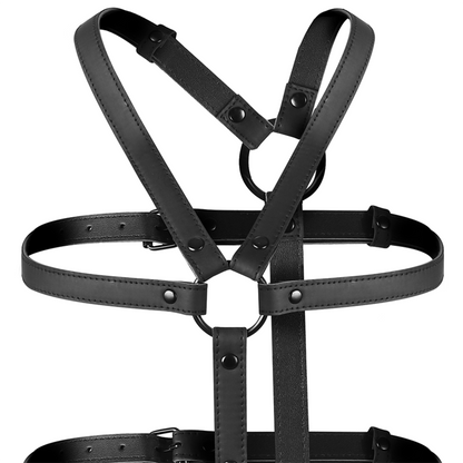 FETISH SUBMISSIVE BONDAGE - ADJUSTABLE TORSO AND ARMS HARNESS