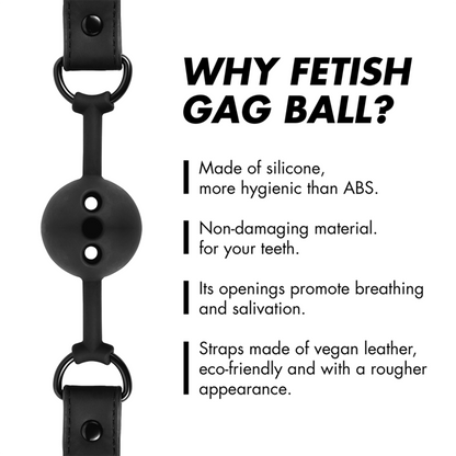 FETISH SUBMISSIVE BONDAGE - BALL GAG IN BREATHABLE SILICONE