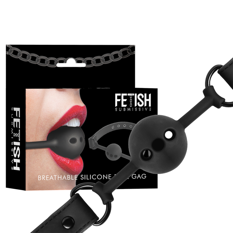 FETISH SUBMISSIVE BONDAGE - BREATHABLE SILICONE BALL GAG - 7