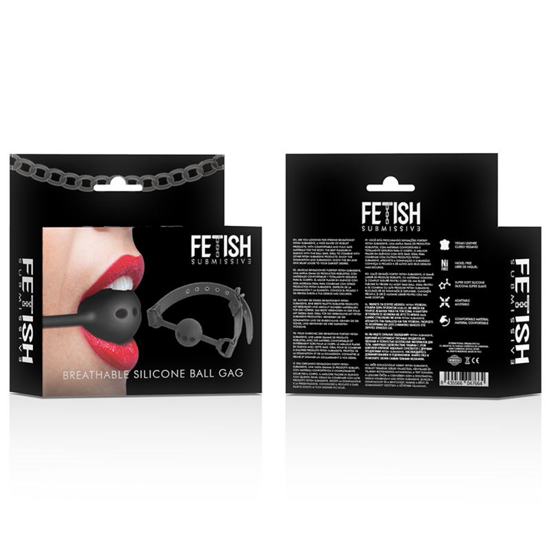 FETISH SUBMISSIVE BONDAGE - BREATHABLE SILICONE BALL GAG - 5