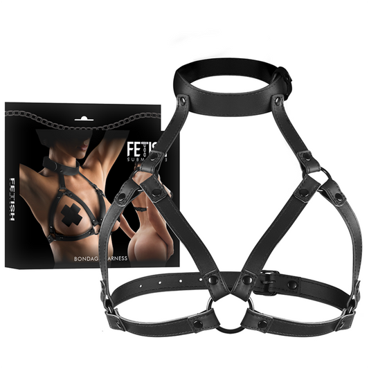 FETISH SUBMISSIVE BONDAGE - ADJUSTABLE CHEST HARNESS - 1