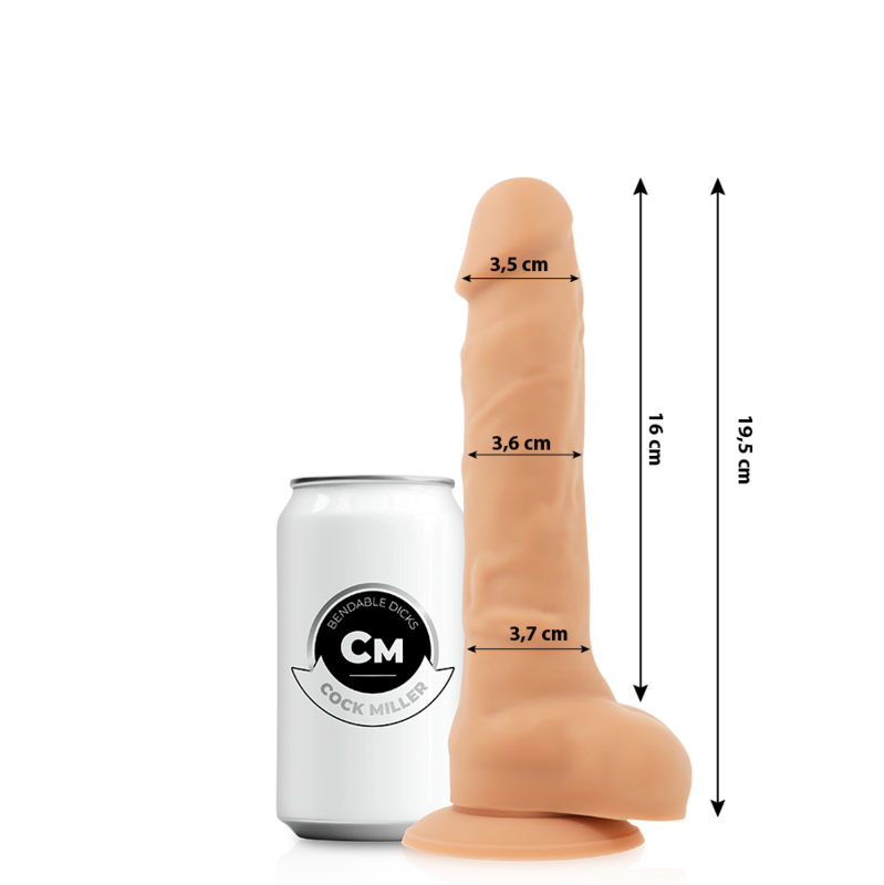 COCK MILLER - ARTICULATED REALISTIC SILICONE DILDO FLESH 19.5 CM