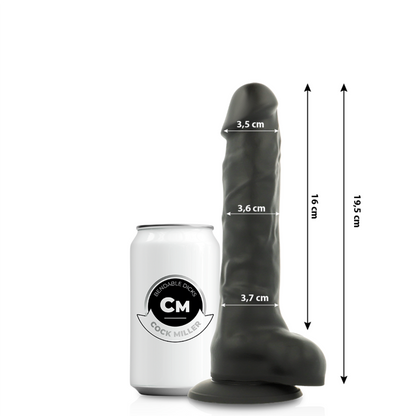 COCK MILLER - ARTICULATED DENSITY REALISTIC SILICONE DILDO BLACK 19.5 CM