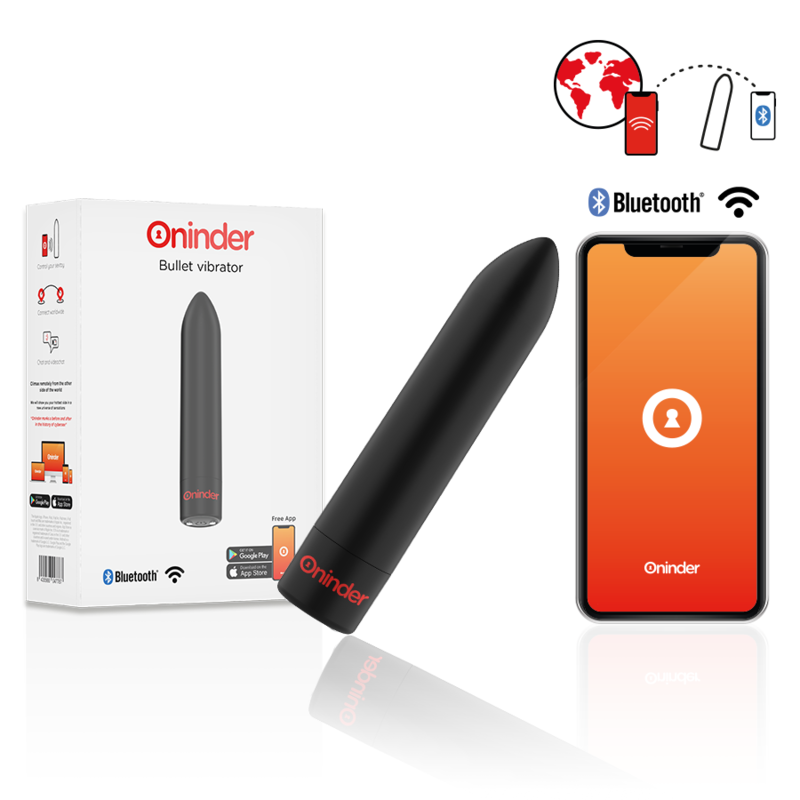ONINDER - BERLIN BULLET VIBRATOR BLACK 9 MODES 8.5 X 2 CM - FREE APP - 8