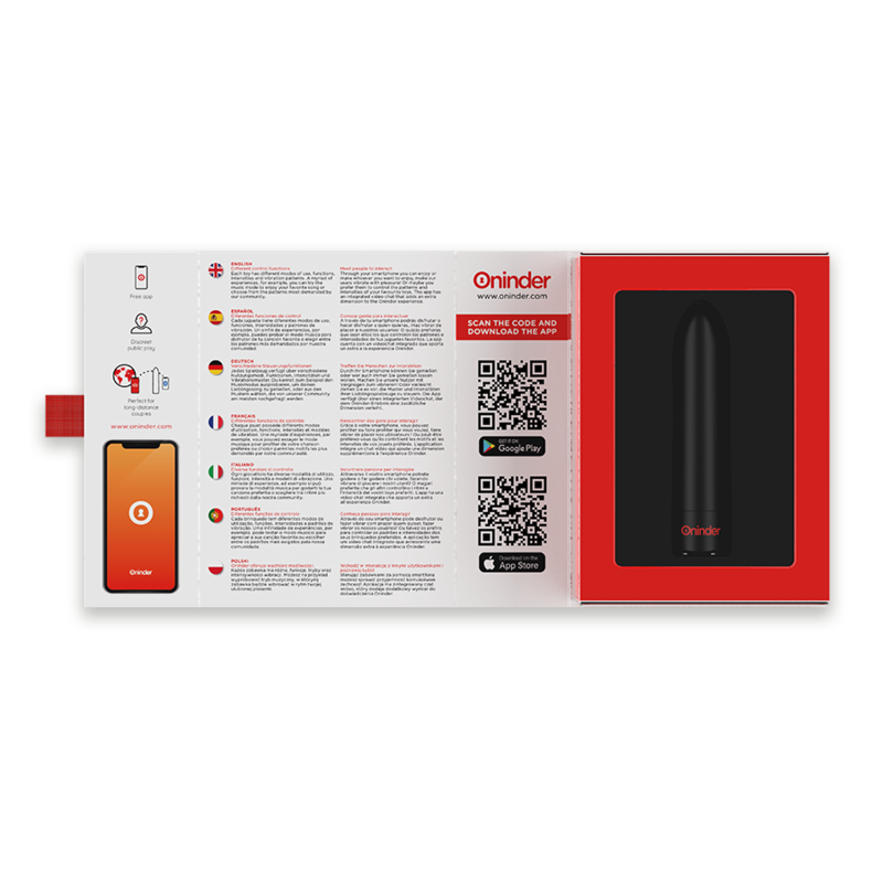 ONINDER - BERLIN BULLET VIBRATOR BLACK 9 MODES 8.5 X 2 CM - FREE APP - 5