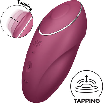 SATISFYER - TAP & CLIMAX 1 LAY-ON VIBRATOR GREY - RED - 6