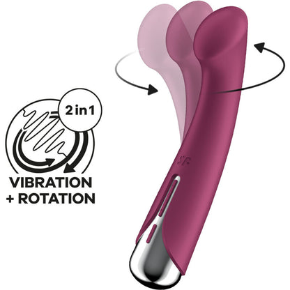 SATISFYER - SPINNING G-SPORT 1 ROTATOR VIBRATOR BLUE - RED - 6