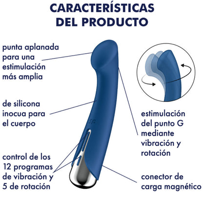 SATISFYER - SPINNING G-SPORT 1 ROTATOR VIBRATOR BLUE - BEIGE - 13