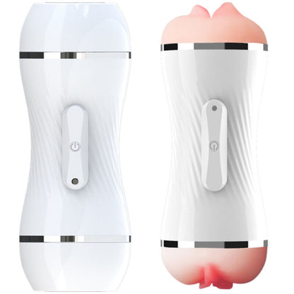 ARMONY - DOUBLE VIBRATING MASTURBATOR FOR VAGINA AND MOUTH WHITE