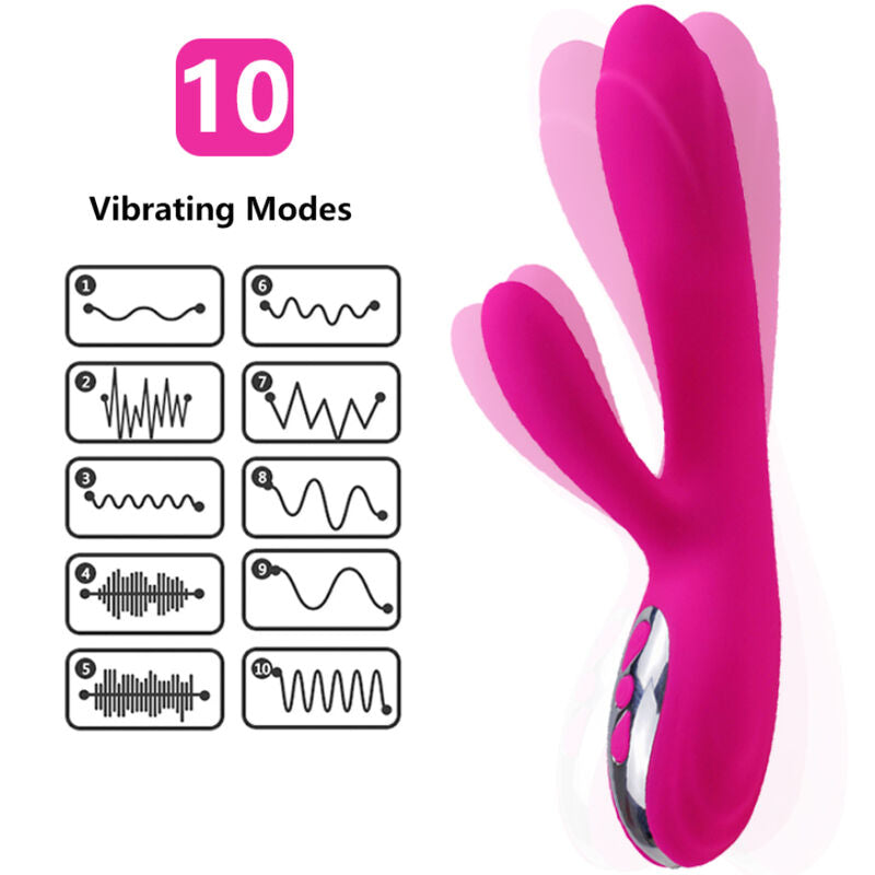 ARMONY - FLEXIBLE VIBRATOR AND STIMULATOR WITH HEAT EFFECT, FUCHSIA