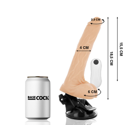 BASECOCK - BLACK REMOTE CONTROL ARTICULATING VIBRATOR 18.5 CM -O- 4 CM