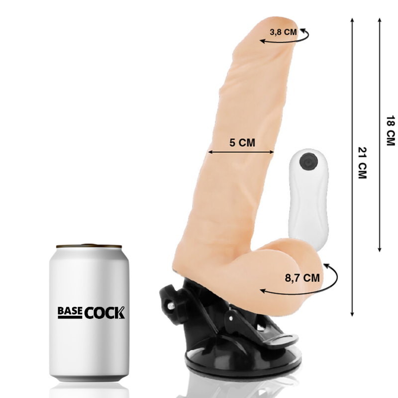 BASECOCK - BLACK REMOTE CONTROL ARTICULATING VIBRATOR 21 CM -OR- 5 CM