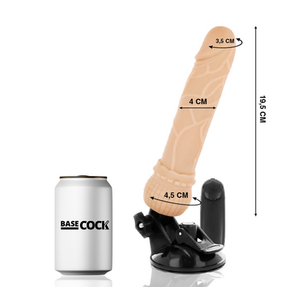 BASECOCK - REALISTIC REMOTE CONTROL VIBRATOR BLACK 19.5 CM -O- 4 CM