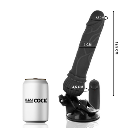 BASECOCK - REALISTIC VIBRATOR REMOTE CONTROL BLACK 19.5 CM -O- 4 CM - NATURAL - 7