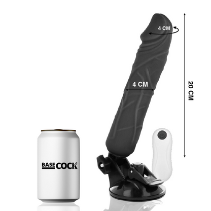 BASECOCK - REALISTIC VIBRATOR REMOTE CONTROL BLACK 20 CM -O- 4 CM - BLACK - 7