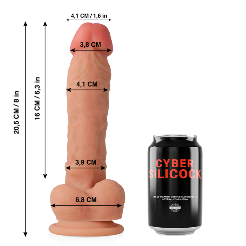 CYBER SILICOCK - ULTRA REALISTIC SOFT LIQUID SILICONE DONG 20.5 CM -O- 4.1 CM - 3