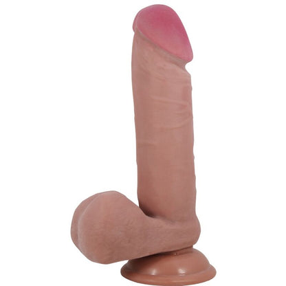 PRETTY LOVE - SLIDING SKIN SERIES REALISTIC DILDO WITH SLIDING SKIN SUCTION CUP BROWN 20.5 CM - 4