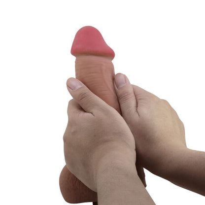 PRETTY LOVE - SLIDING SKIN SERIES REALISTIC DILDO WITH SLIDING SKIN SUCTION CUP BROWN 23.4 CM - 2