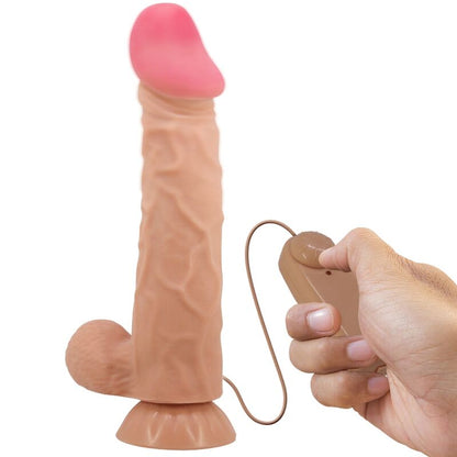 PRETTY LOVE - SLIDING SKIN SERIES REALISTIC DILDO WITH SLIDING SKIN SUCTION CUP REMOTE CONTROL FLESH 24 CM - 4