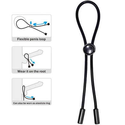 PRETTY LOVE - COCK AND TESTICLE RING WITH STRING