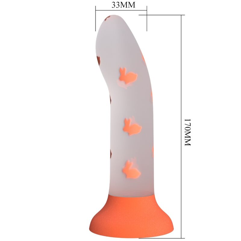 PRETTY LOVE - MAGICAL NIGHTFALL DILDO WITHOUT VIBRATION LUMINOUS ORANGE - 4