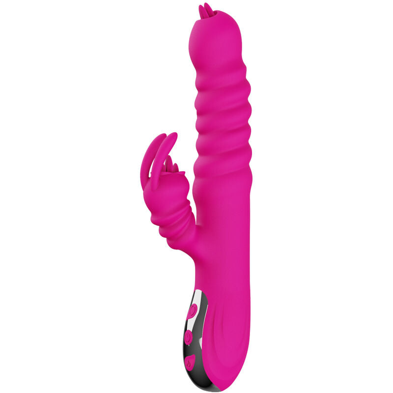 ARMONY - MULTIFUNCTIONAL RABBIT DOUBLE TONGUE VIBRATOR WITH HEAT EFFECT (FUCHSIA)