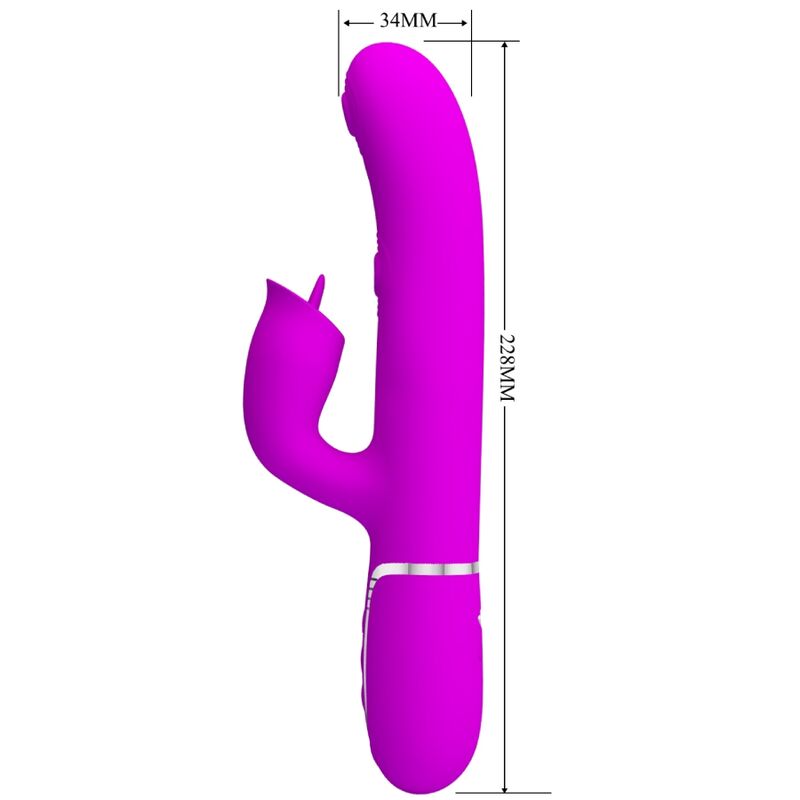 PRETTY LOVE - RABBIT VIBRATOR WITH LICKING FUCHSIA - 2