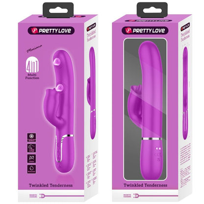 PRETTY LOVE - RABBIT VIBRATOR WITH LICKING FUCHSIA - 3