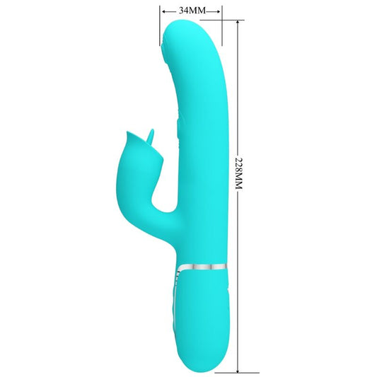 PRETTY LOVE - VIBRATEUR LAPIN AVEC LÉCHAGE VERT AQUA