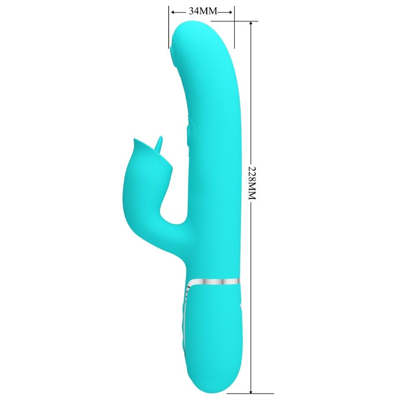 PRETTY LOVE - RABBIT VIBRATOR WITH LICKING AQUA GREEN - 2