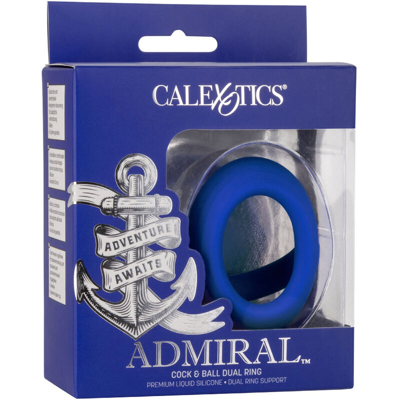 CALEXOTICS - ADMIRAL COCK BALL DUAL RING BLUE - 3