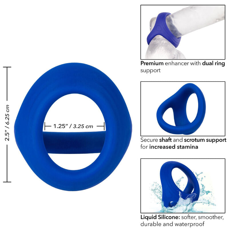 CALEXOTICS - ADMIRAL COCK BALL DUAL RING BLUE - 1