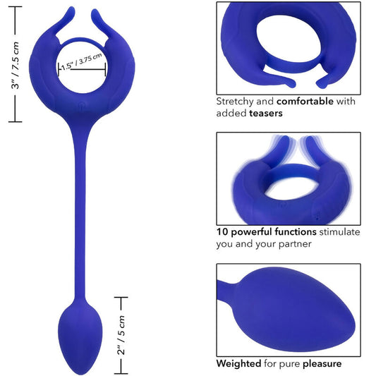 CALEXOTICS - ADMIRAL WEIGHTED COCK RING BLUE - 1