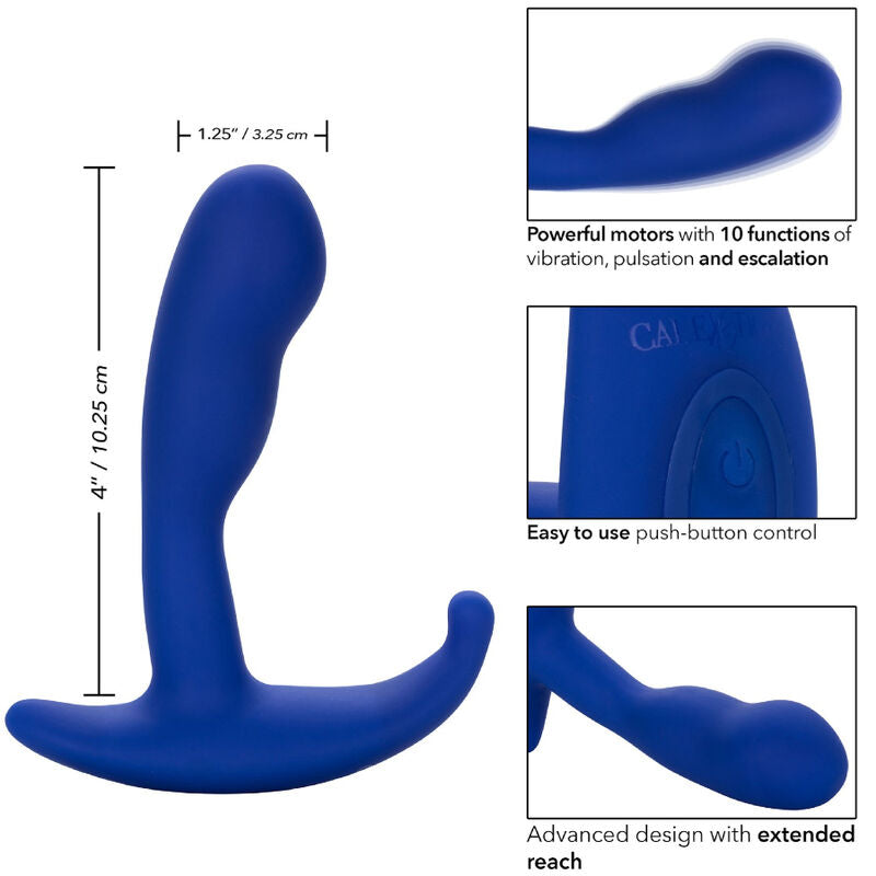 CALEXOTICS - ADMIRAL CURVED ANAL STIMULATOR & VIBRATOR BLUE - 3