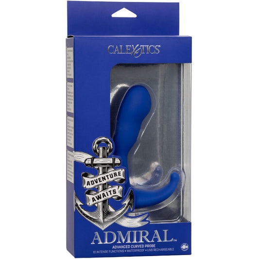 CALEXOTICS - ADMIRAL CURVED ANAL STIMULATOR & VIBRATOR BLUE - 1