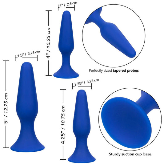 CALEXOTICS - ADMIRAL KIT 3 ANAL PLUG BLUE - 1