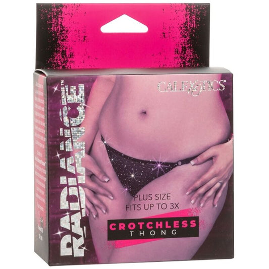 CALEXOTICS - RADIANCE CROTCHLESS THONG RHINE PLUS SIZE - 1