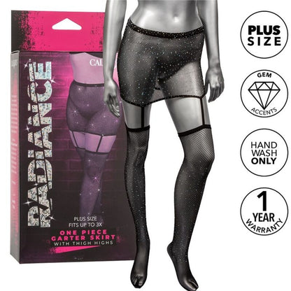 CALEXOTICS - RADIANCE GARTER SKIRT THIGH HIGHS PLUS SIZE - 2