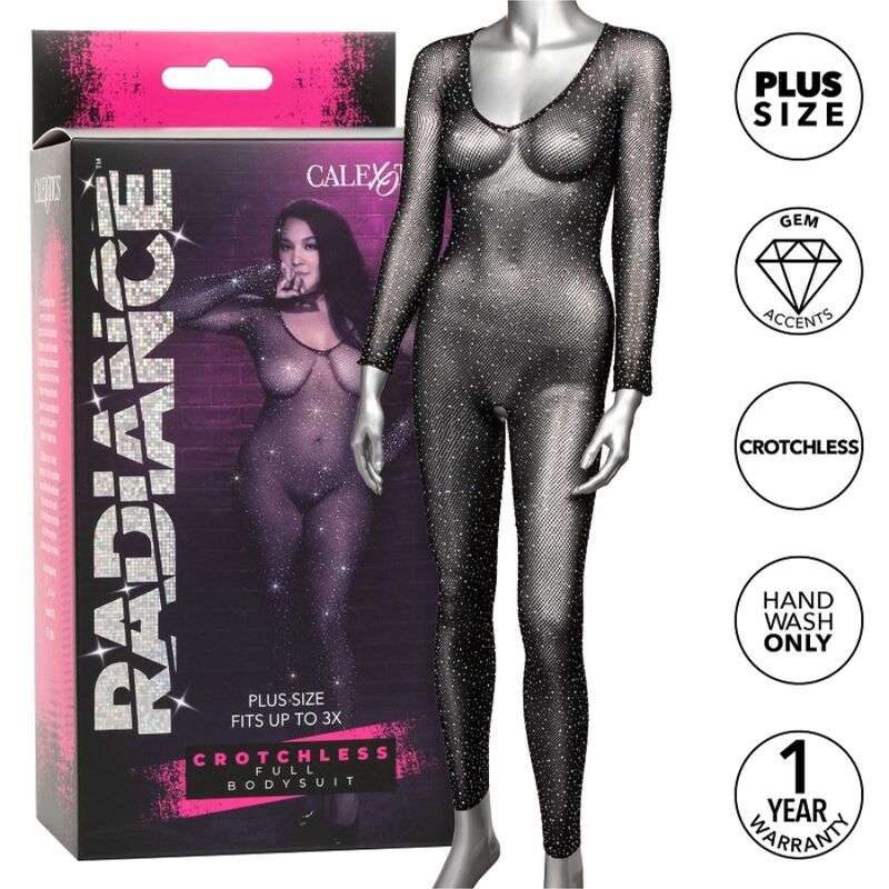 CALEXOTICS - RADIANCE CROTCHLESS FULL BODYSUIT RHINE PLUS SIZE - 4