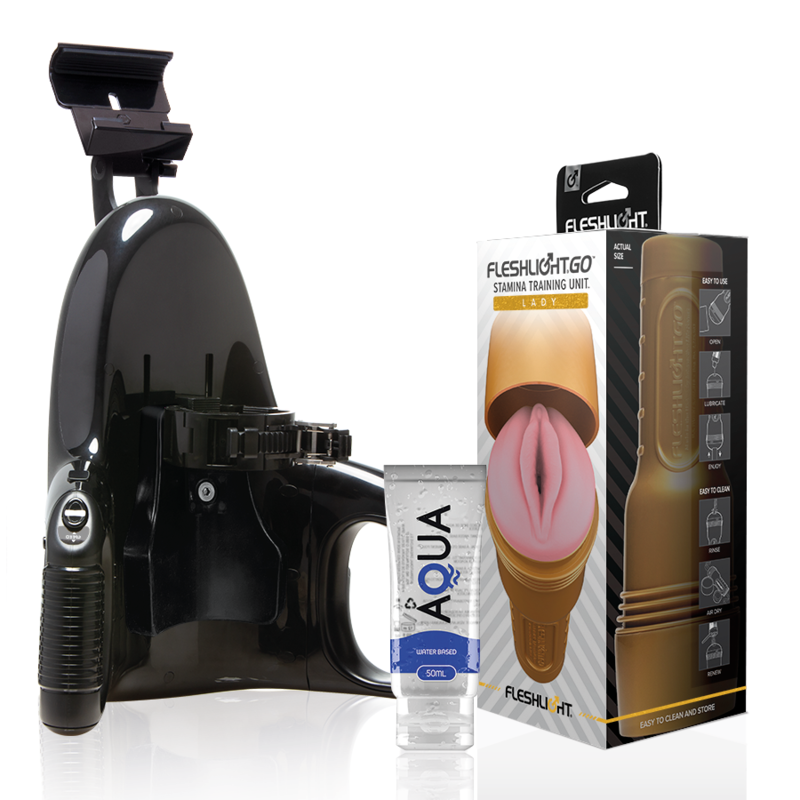 FLESHLIGHT - STAMINA GO TRAINING UNIT LADY + UNIVERSAL LAUNCH + AQUA QUALITY LUBRICANT 50 ML - 3