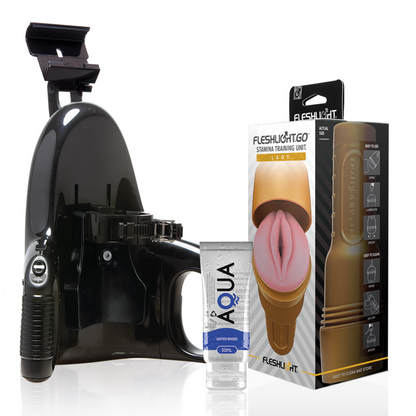 FLESHLIGHT - STAMINA GO TRAINING UNIT LADY + UNIVERSAL LAUNCH + AQUA QUALITY LUBRICANT 50 ML - 3