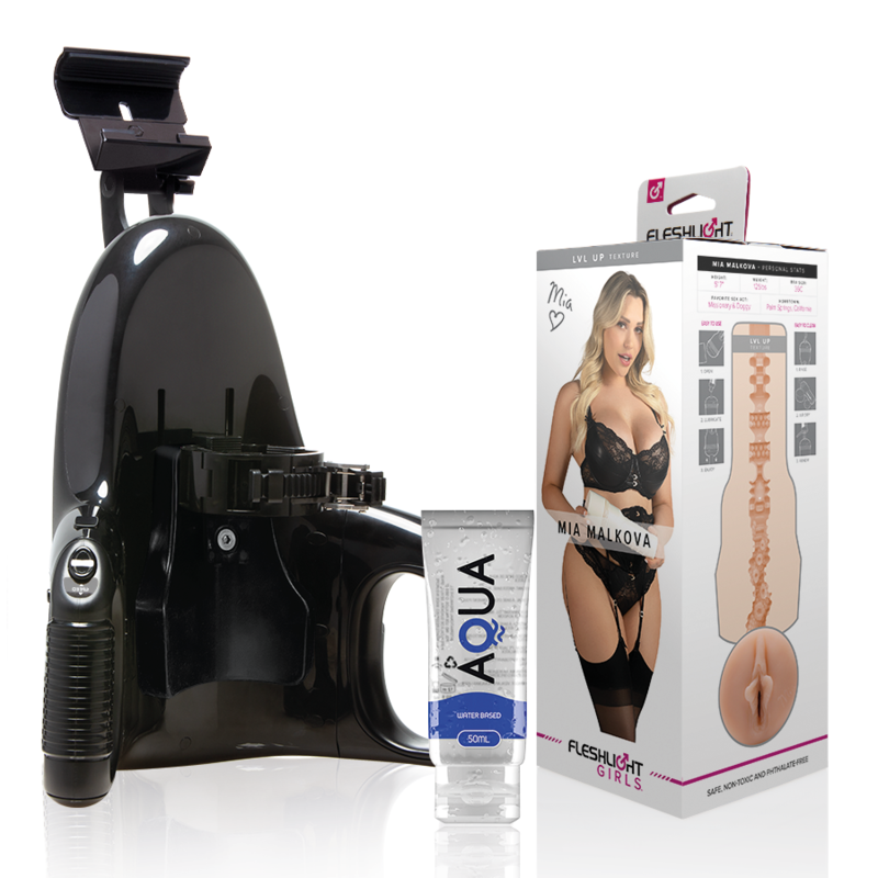 FLESHLIGHT - MIA MALKOVA VAGINA LVL UP + UNIVERSAL LAUNCH + AQUA QUALITY LUBRICANT 50 ML - 3