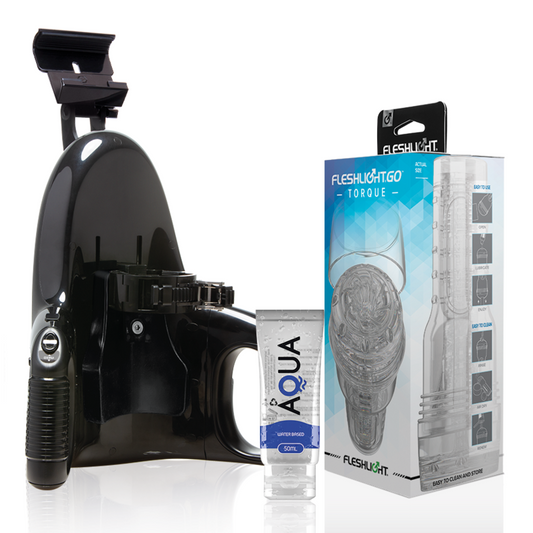 FLESHLIGHT - GO MASTURBADOR TORQUE ICE + UNIVERSAL LAUNCH + AQUA QUALITY LUBRICANT 50 ML - 1