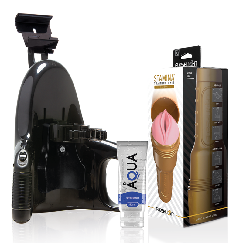 FLESHLIGHT - PINK LADY STAMINA TRAINING UNIT + UNIVERSAL LAUNCH + AQUA QUALITY LUBRICANT 50 ML - 4