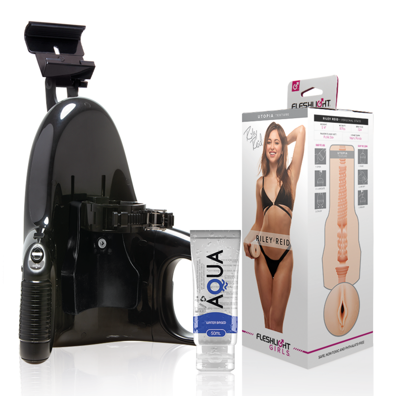 FLESHLIGHT - VAGINA RILEY REID UTOPIA + UNIVERSAL LAUNCH + AQUA QUALITY LUBRICANT 50 ML - 4