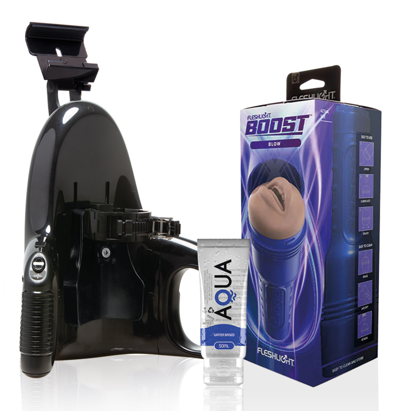 FLESHLIGHT - BLOW LM FLESH RP + UNIVERSAL LAUNCH + AQUA QUALITY LUBRICANT 50 ML - 4