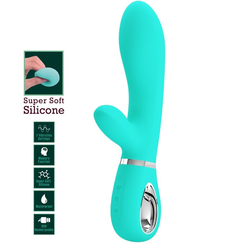 PRETTY LOVE - THOMAS MULTIFUNCTION G-SPOT VIBRATOR AQUA GREEN - 7