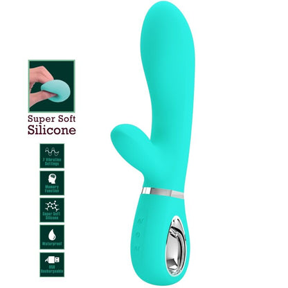 PRETTY LOVE - THOMAS MULTIFUNCTION G-SPOT VIBRATOR AQUA GREEN - 7